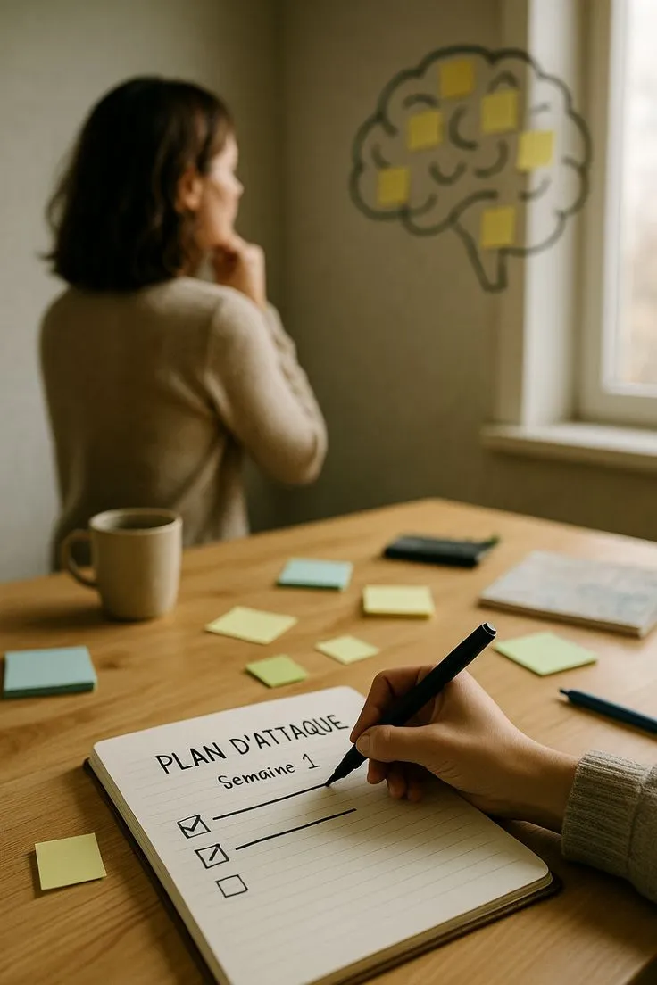 Organized desk with structured notes